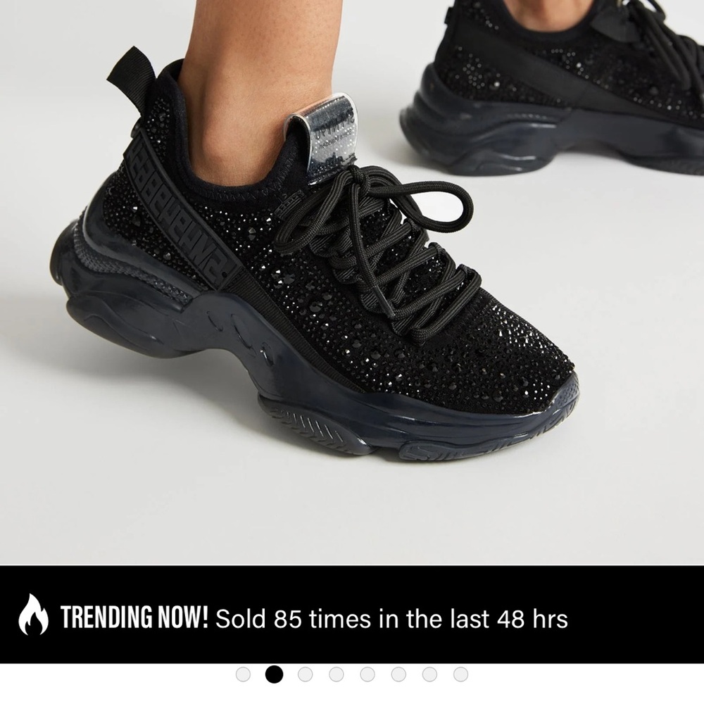 Steve Madden Black Glitter Athletic Shoes